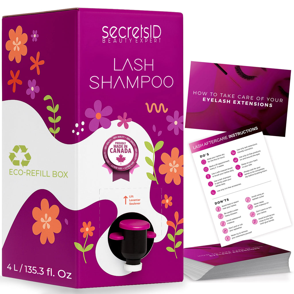 SecretsID professional bulk lash shampoo 3.98 L gallon jug for eyelash extensions